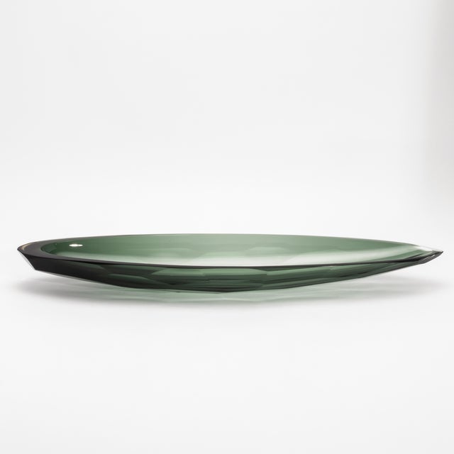Hand-Blown Murano Bowl in Eucalyptus Green For Sale - Image 10 of 11
