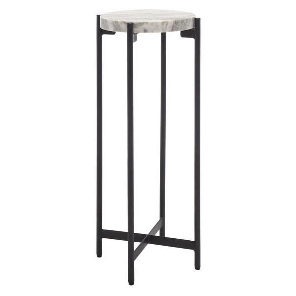 Hames Drink Table - Sand Brown Marble Top/Black Legs For Sale In Philadelphia - Image 6 of 10