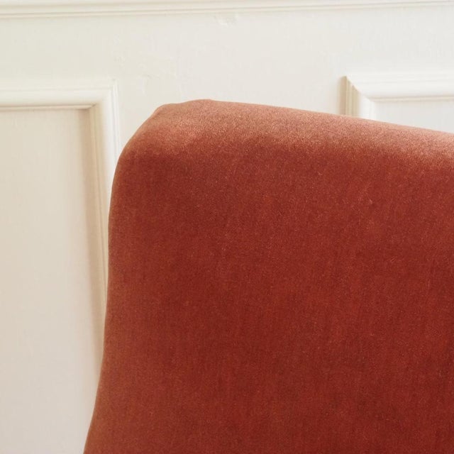 Antique Velvet Armchair with Turned Legs on Casters, 1880s For Sale - Image 3 of 14