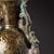 Metal Bronze Vase With Gold Inlay, Twin Dragon Head Handles & Archaic Script, Chinoiserie Tabletop Bronze Vessel For Sale - Image 7 of 10