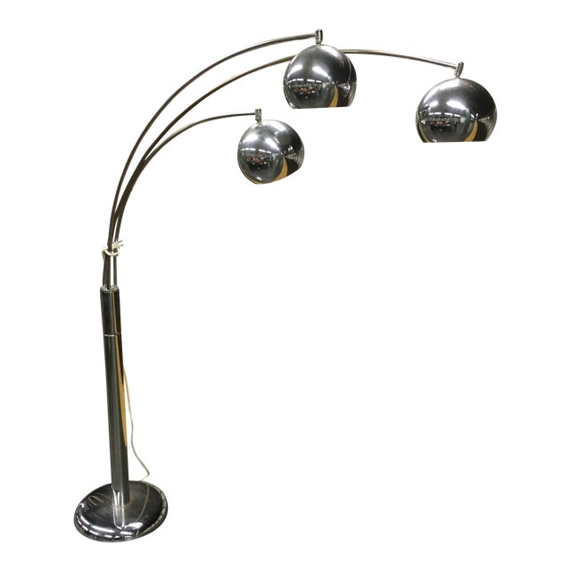 Vintage MidCentury Chrome ThreeArm “Arc” Floor Lamp Chairish