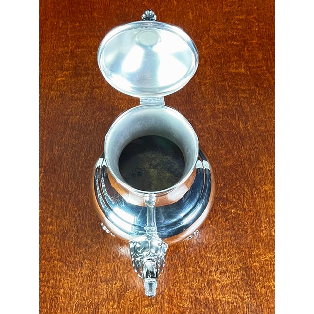 Silver Mid 20th Century f.b. Rogers Silverplated "Lady Margaret" Master Tea Service & Tilt Kettle on Tray - 8 Pieces For Sale - Image 8 of 12