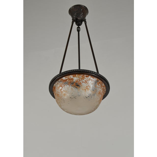 Daum French Art Deco Pendant Light by Daum - 1920s France For Sale - Image 4 of 14