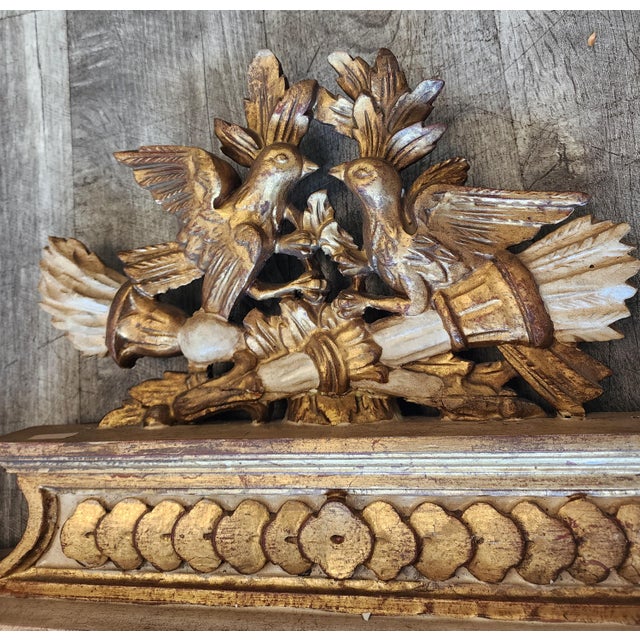 Wood Vintage Neoclassical Louis XVI Style Giltwood & Painted Mirror by LaBarge For Sale - Image 7 of 16