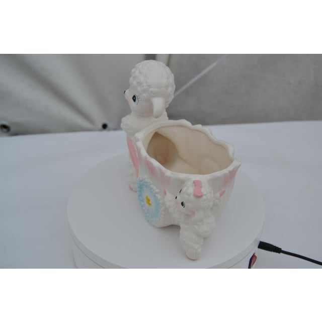 1950s Japanese Sheep Planter With Baby Sheep For Sale - Image 4 of 9