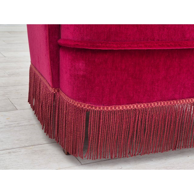 Vintage Danish Easy Chair in Velour, 1960s For Sale - Image 4 of 18