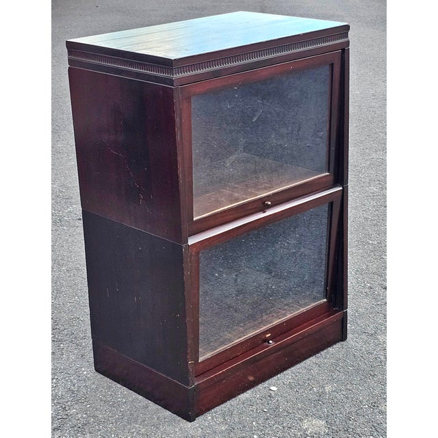 Victorian Lundstrom Sectional Barrister Mahogany Low Bookcase, Circa 1920s For Sale - Image 3 of 10