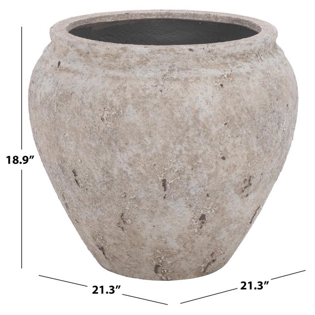 Transform your outdoor space with the Ramsey Large Planter Pot in Antique White. Crafted from durable ficonstone, this...