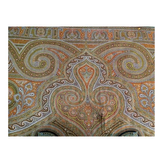 Vintage 1940s Extra Large French Paisley Fabric For Sale