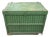 Primitive Folk Art Green Painted Trunk or Hinged Storage Trunk, Chest or Side Table For Sale