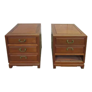 Pair of Reproduction 1950s Solid Wood Nightstands