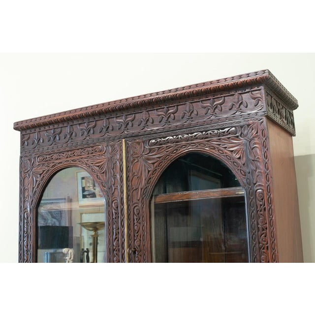 Antique Anglo-Indian Carved Desk Bookcase, India, 19th Century For Sale - Image 15 of 18