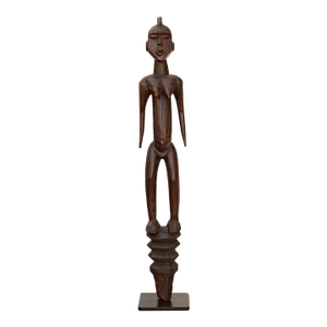 Antique African Carved Wood Mumuye Figure on Stand