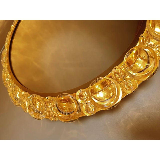 Vintage Illuminated Crystal Brass Mirror from Palwa, 1960s For Sale - Image 15 of 18