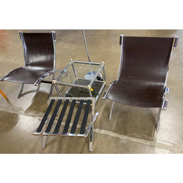 Metal Pair of Italia Scissor Chair in the Style of Paul Tuttle Antonio Citterio for Flexform For Sale - Image 7 of 7