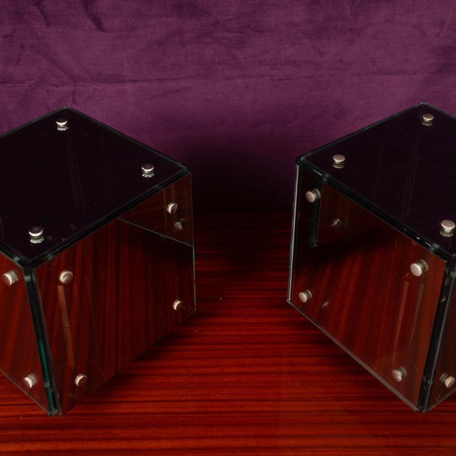 Italian Prisma Glass and Mirrored Table Lamps by Studio A.R.D.I.T.I for Sormani, 1970s, Set of 2 For Sale - Image 11 of 18