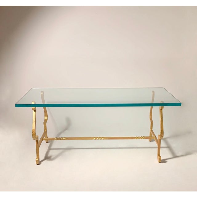 Deco Gilt Wrought Iron Petite Scale Continental Coffee Table For Sale - Image 4 of 5
