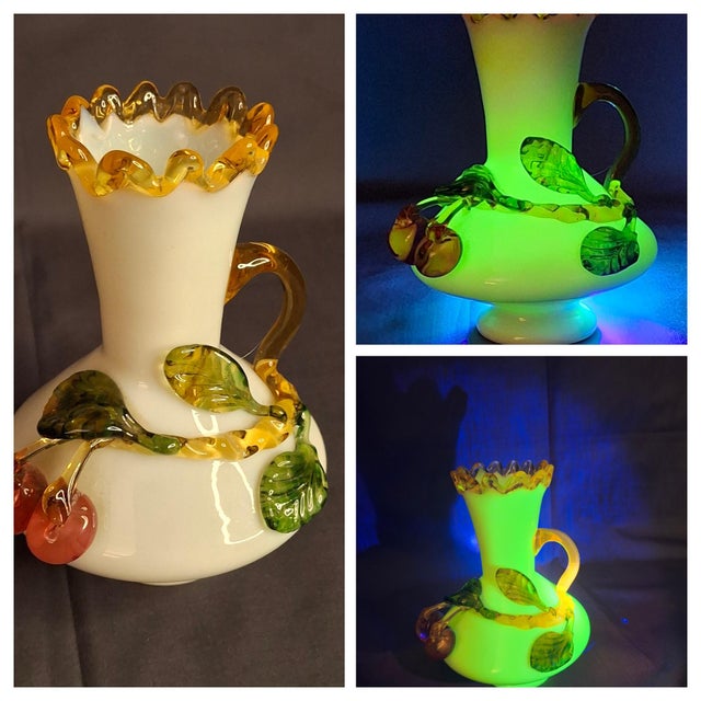 Presented for your consideration is a magnificent 19th-century Victorian art glass cabinet vase, attributed to the...