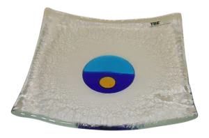 Late 20th Century Mid-Century Murano Hand Cast Glass Dish