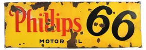 Vintage Phillips 66 Advertising Enamel Plate