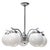 French Art Deco Nickel-Plated 5-Arm Chandelier with White Opaline Glass Globes For Sale - Image 11 of 11