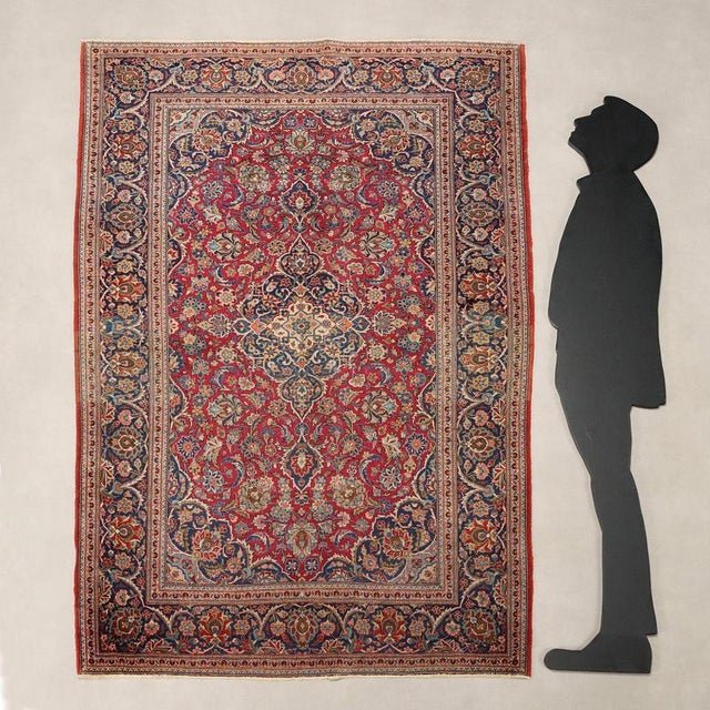 Keshan Dabir rug in cotton and wool, extra-fine knot, hand-made. This piece is attributed to the mentioned designer/maker....