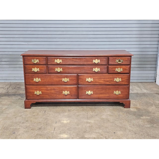 Henkel Harris 1990s Henkel Harris Cherry Dresser Chest of Drawers #24 Stain Dovetail Construction For Sale - Image 4 of 11