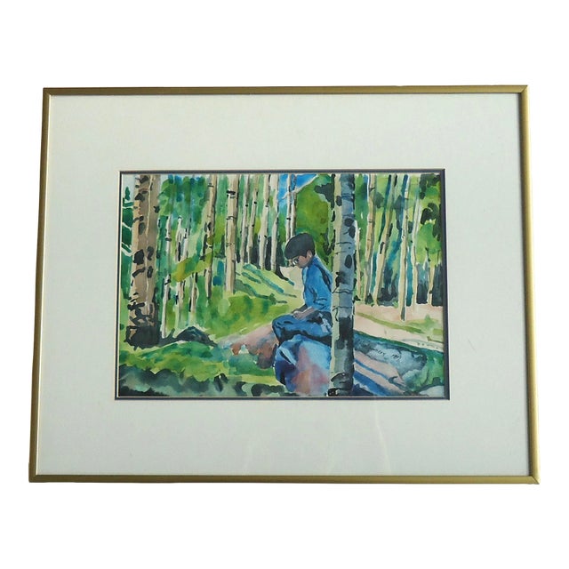 Meditating in an Aspen Forest by Patricia Montgomery Original Painting For Sale