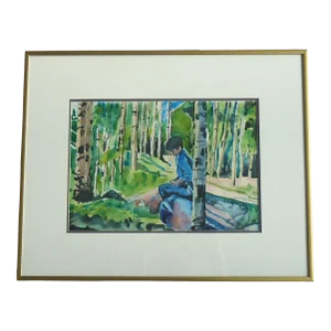 Meditating in an Aspen Forest by Patricia Montgomery Original Painting