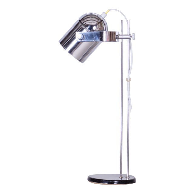 Mid-Century Modern Table Lamp in Chrome by J. Indra for Combi Lux, Czech, 1970s For Sale