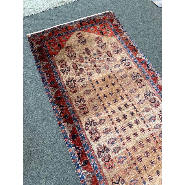 Tan 2ft 10in × 11ft 1in Iranian Gabbah Runner Rug For Sale - Image 8 of 13