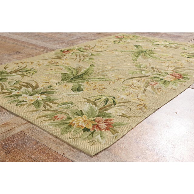 Beige Vintage Chinese Aubusson Needlepoint Rug, 03'11 X 06'01 For Sale - Image 8 of 10