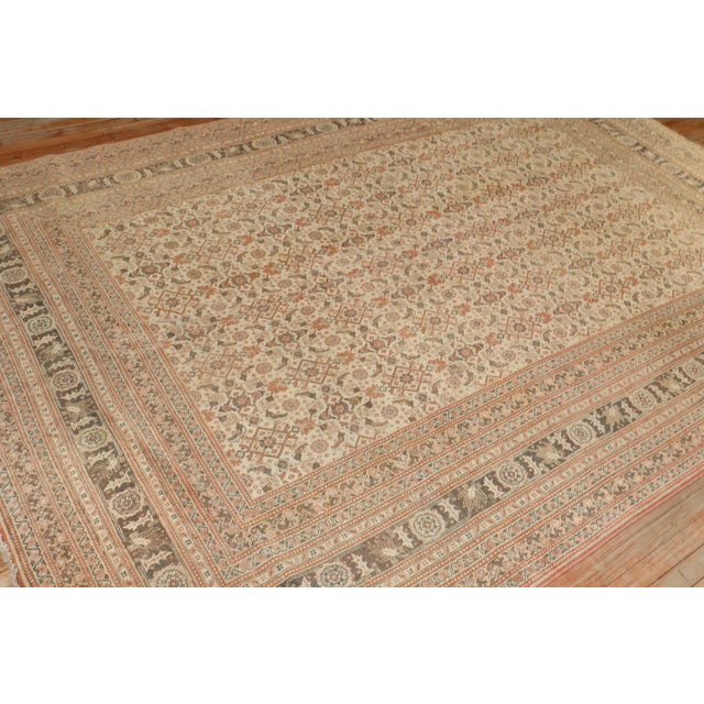 Brown Zabihi Collection Antique Persian Tabriz Rug For Sale - Image 8 of 18