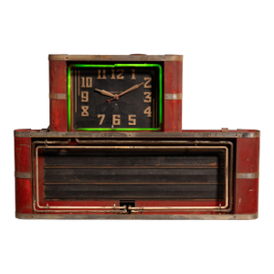 Vintage "Synchron" Neon Ad Clock With Uranium Glass Neon Tube