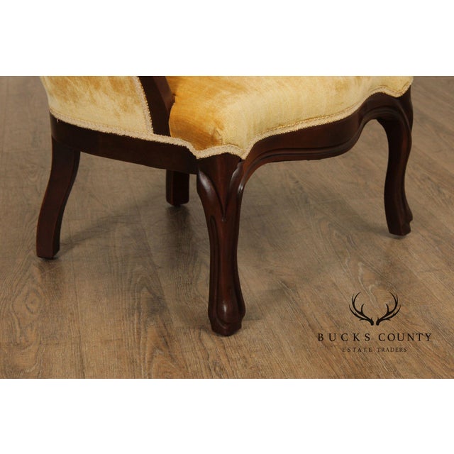Kimball Furniture Victorian Style Pair of Carved Mahogany Parlor Chairs For Sale - Image 9 of 12