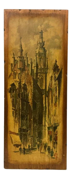M C M Wood Backed Landscape Print by Dutch Artist Reiner Snapper