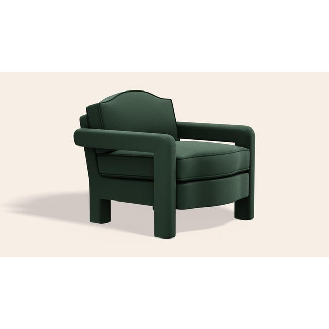 Olive Linen Elio Lounge Chair by Ceraudo For Sale - Image 3 of 6