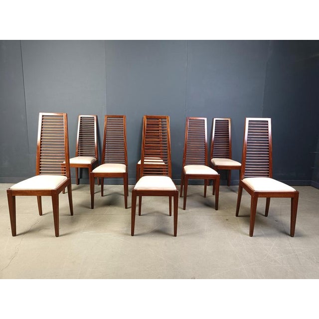1980s Italian High Back Dining Chairs, 1980s, Set of 8 For Sale - Image 5 of 13