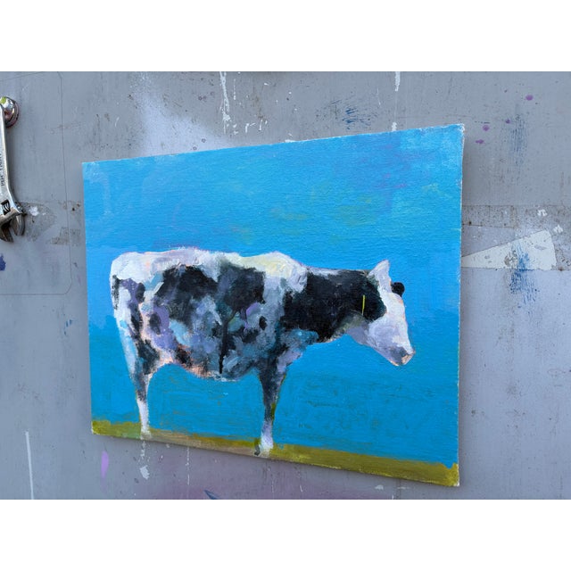 This 11x14 original acrylic painting of a cow is in a bold and impressionistic style. Painted by Nashville artist Joseph...