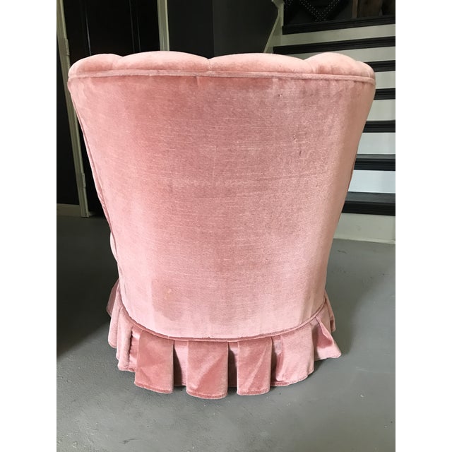 Vintage Channel Back Pink Velvet Vanity Chair Chairish