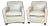Pair of A. Rudin Cream Leather Club Chairs For Sale
