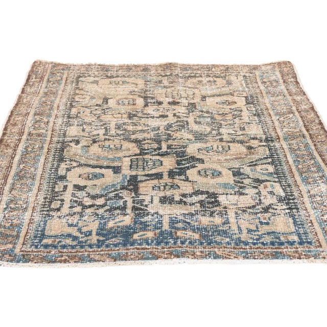 Contemporary Early 20th Century Antique-Worn Persian Hamadan Rug - 02'08 X 03'11 For Sale - Image 3 of 9