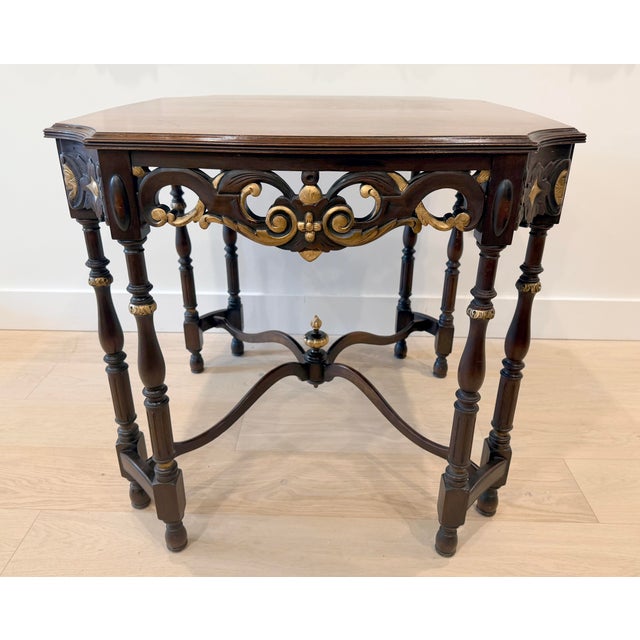Rococo Antique Rococo Reticulated Carved Table For Sale - Image 3 of 10