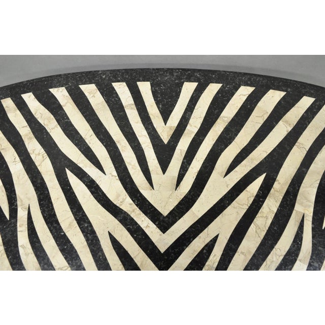 Seven Seas by Hooker Furniture Zebra Tessellated Stone Kidney Shaped Table Desk For Sale - Image 11 of 16