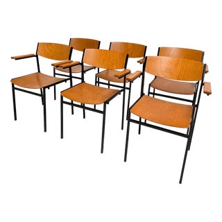 Vintage Stackable Chairs by Gijs Van Der Sluis, 1970s, Set of 6 For Sale