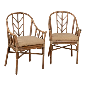 Pair of Bamboo Armchairs, Sweden Circa 1900-20