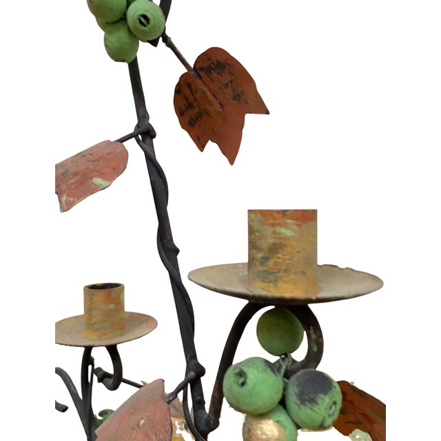 Black Art Nouveau Wrought Iron Candelabra, 1920s For Sale - Image 8 of 13