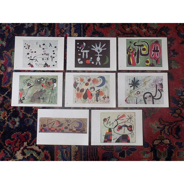 Vintage Diminutive Mid 20th Century Joan Miro Abstract Lithographs - Set of 8 For Sale - Image 10 of 11