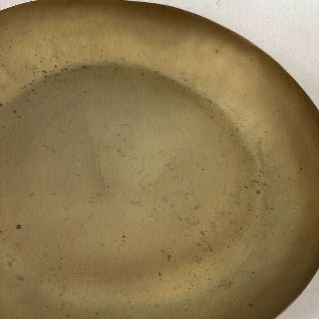 Restoration Hardware Sculptural Brass Platter Medium Shallow Bowl for Nested Set For Sale In New York - Image 6 of 8