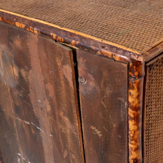 Late 19th Century Bamboo Bookcase With Rattan Top & Shelves, English, Ca. 1880 For Sale - Image 11 of 12